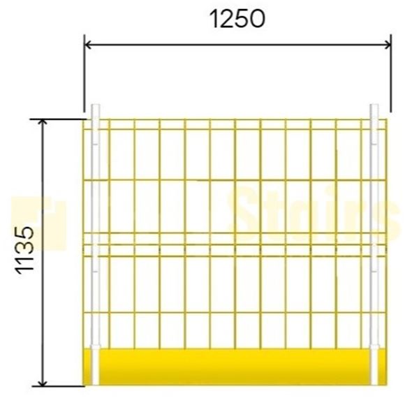 Safety Barrier met schoprand 1.250 mm